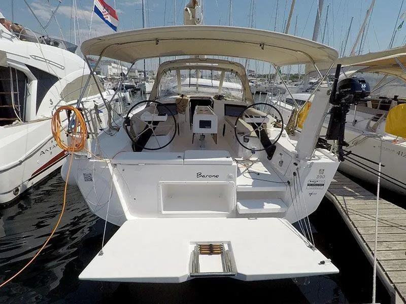 Cockpit of Barone, a Dufour 390 GL sailboat at Grad Šibenik, Croatia