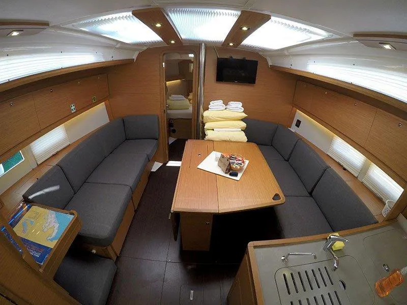 Salon of Barone, a Dufour 390 GL sailboat at Grad Šibenik, Croatia