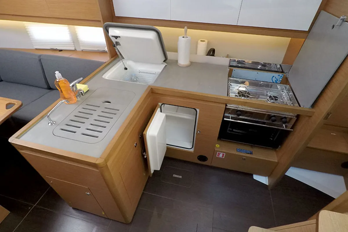 Galley of Barone, a Dufour 390 GL sailboat at Grad Šibenik, Croatia