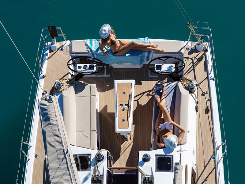 Deck of Barone, a Dufour 390 GL sailboat at Grad Šibenik, Croatia