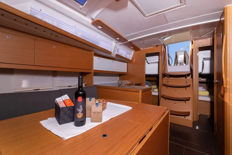 Salon of Barone, a Dufour 390 GL sailboat at Grad Šibenik, Croatia