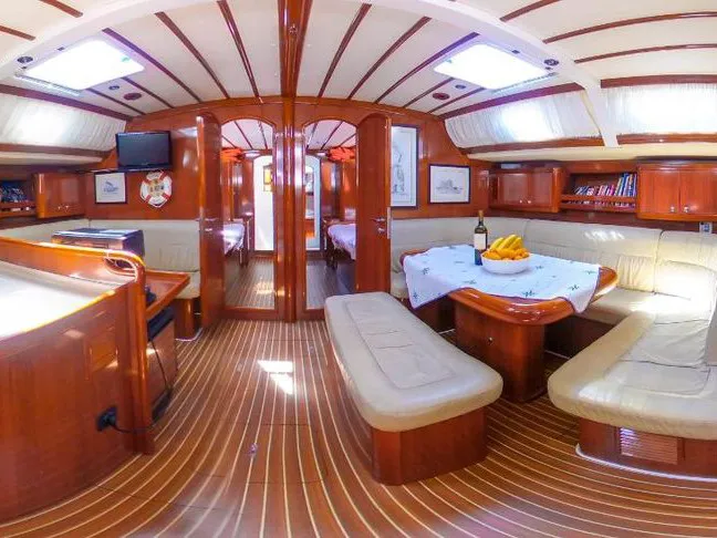 Salon of Kallikratis, a Ocean Star 56.1 sailboat at Athens, Marina Delta Kallithea, Greece