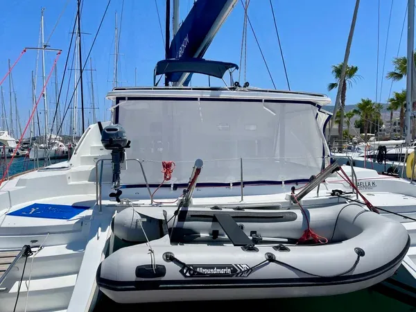 Exterior view of Lagoon 440, a catamaran at Preveza, Greece