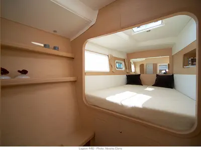 Cabin on Lagoon 440, a catamaran at Preveza, Greece