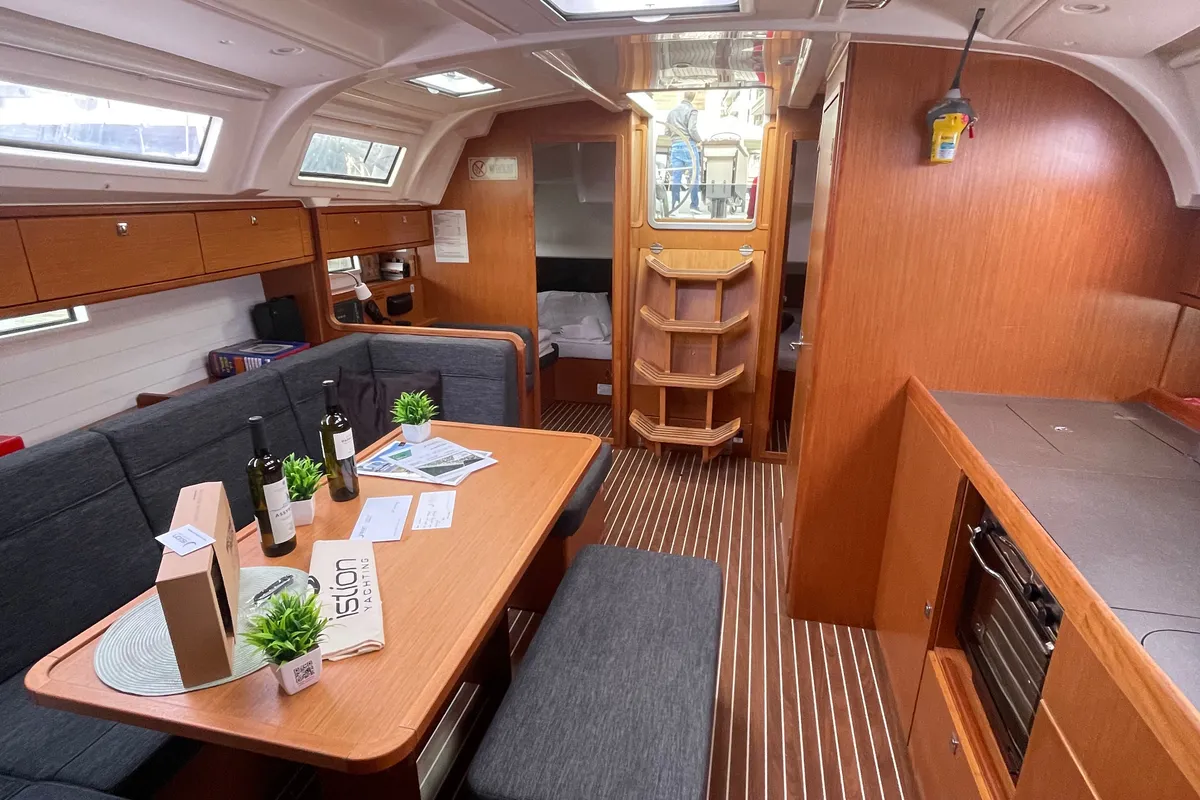Salon of Laertis, a Bavaria Cruiser 41 sailboat at Volos, Greece