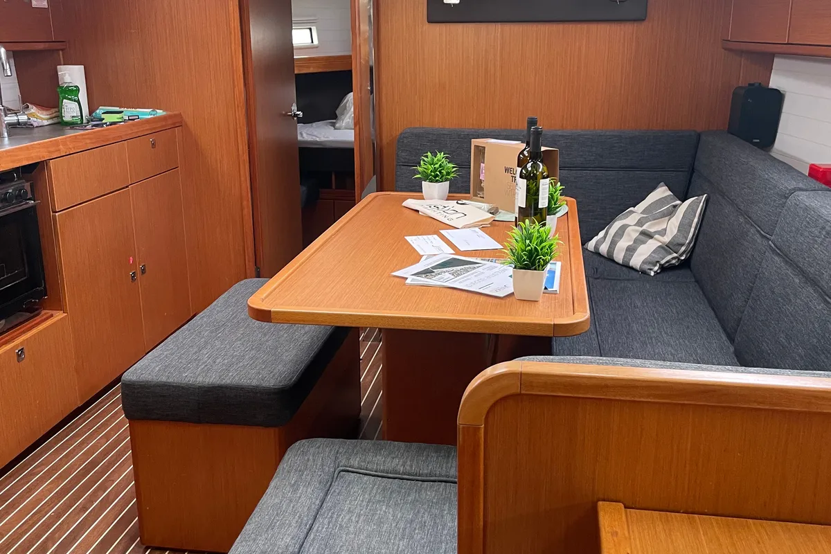 Salon of Laertis, a Bavaria Cruiser 41 sailboat at Volos, Greece