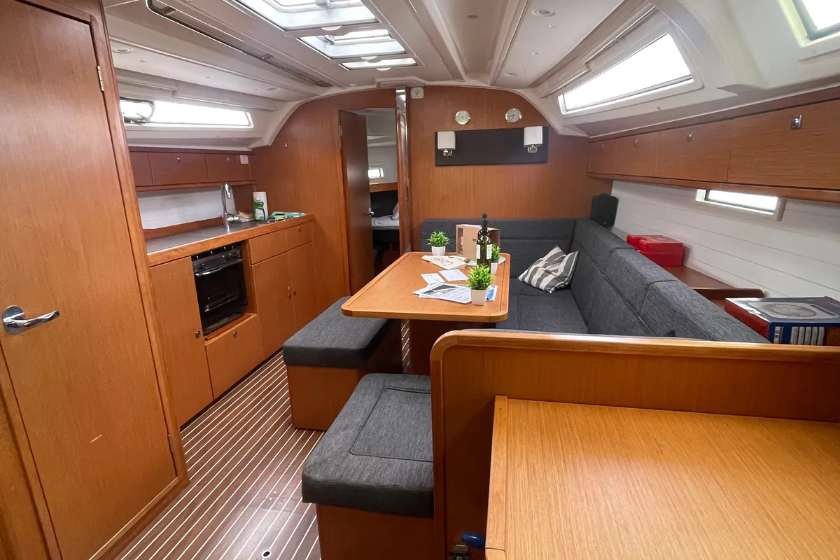 Salon of Laertis, a Bavaria Cruiser 41 sailboat at Volos, Greece