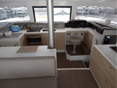Galley of Kos 41.14, a Bali 4.1 catamaran at Athens, Greece