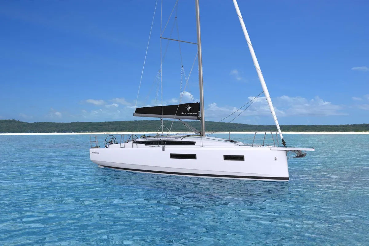 Exterior view of Anja, a Jeanneau Sun Odyssey 350 sailboat at Dubrovnik, Croatia