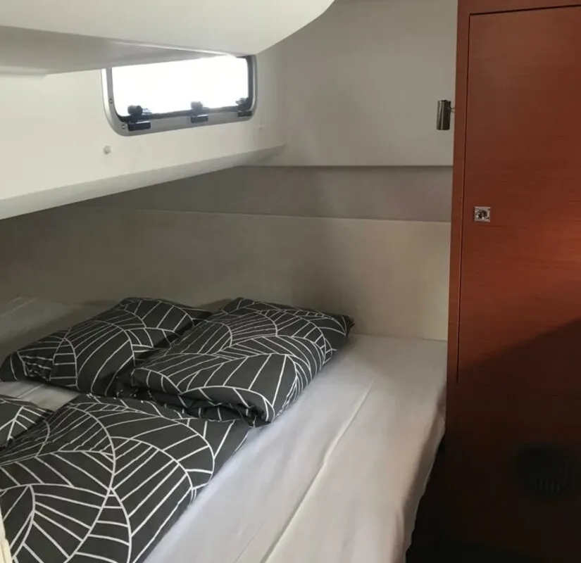 Cabin on Leader 36, a Jeanneau Leader 36 motor yacht at Grad Pula, Croatia