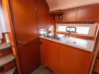 Galley of Leader 36, a Jeanneau Leader 36 motor yacht at Grad Pula, Croatia