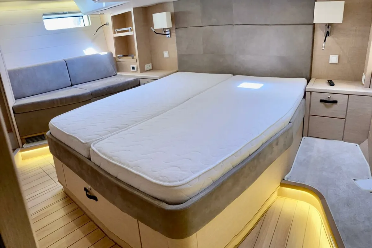 Cabin on Nada III, a Jeanneau 64 sailboat at Grad Pula, Croatia
