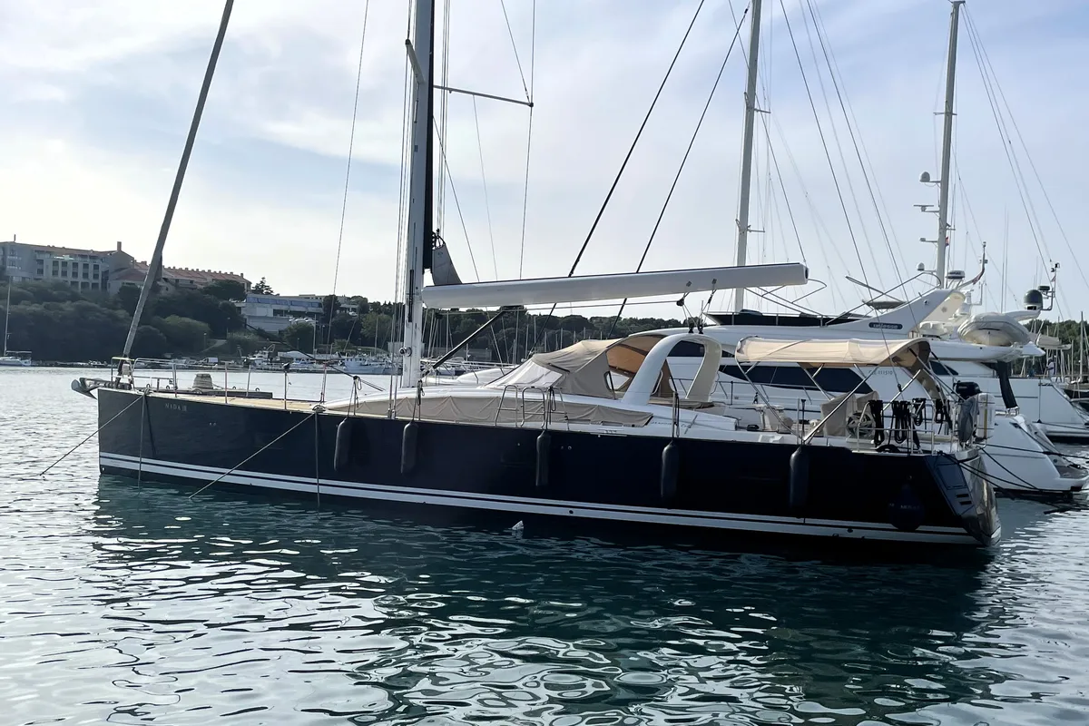 Exterior view of Nada III, a Jeanneau 64 sailboat at Grad Pula, Croatia