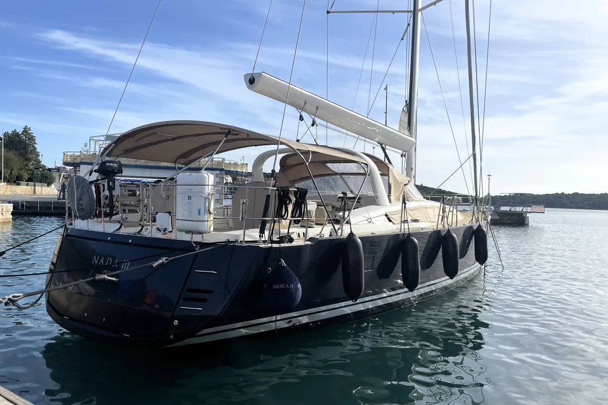 Exterior view of Nada III, a Jeanneau 64 sailboat at Grad Pula, Croatia