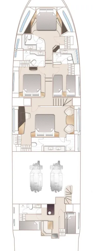 Floor plan of Vista, a Princess Y85 motor yacht at Athens, Greece