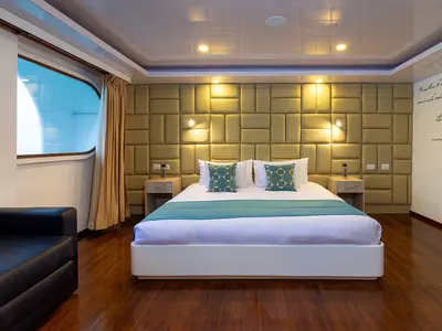 Cabin on Petrel, a Gulet Power Catamaran catamaran at Baltra, Ecuador