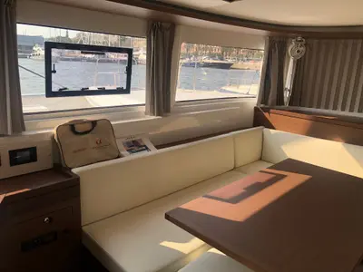 Salon of Terra Sarda, a Lagoon 46 catamaran at Cagliari, Italy