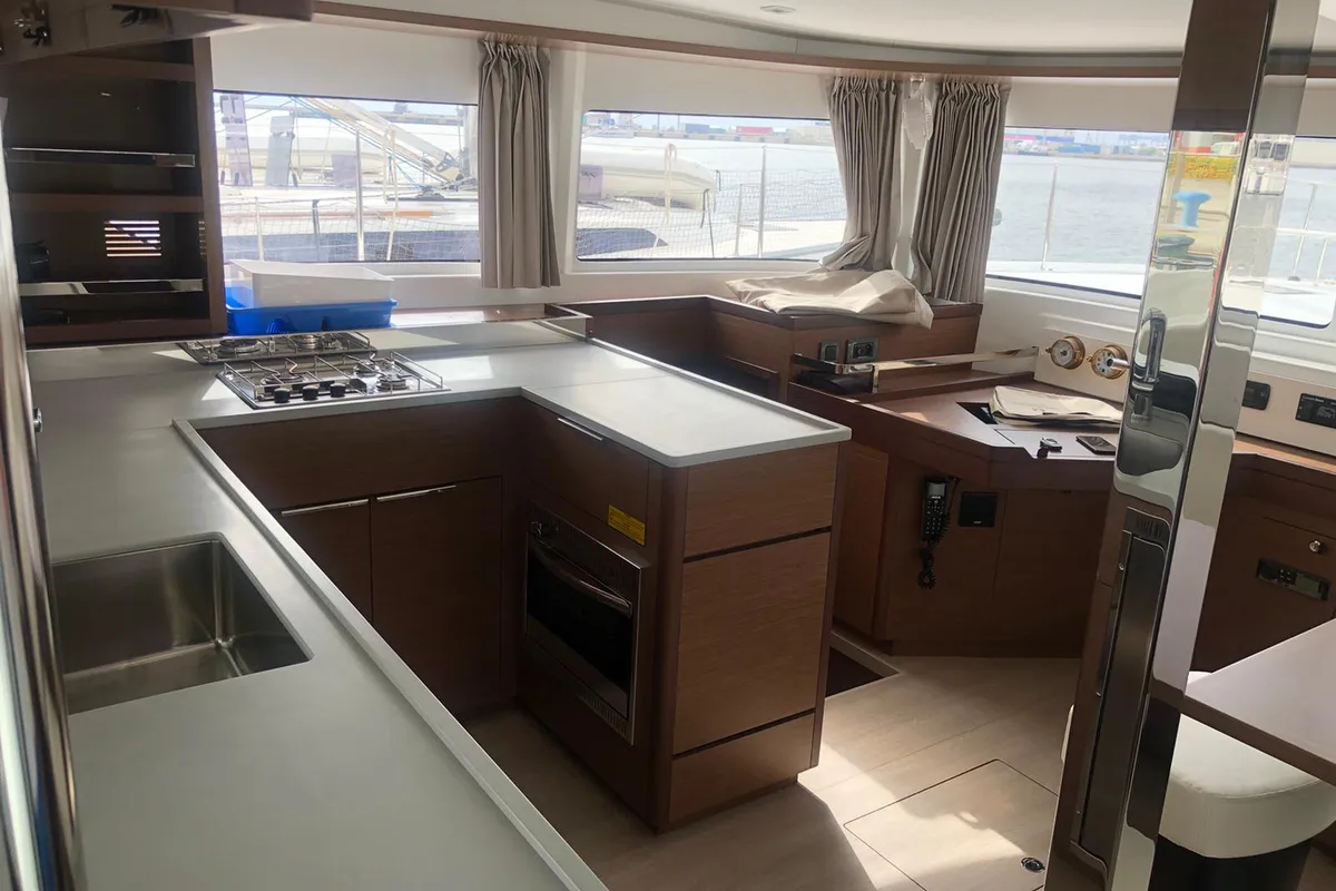 Galley of Terra Sarda, a Lagoon 46 catamaran at Cagliari, Italy
