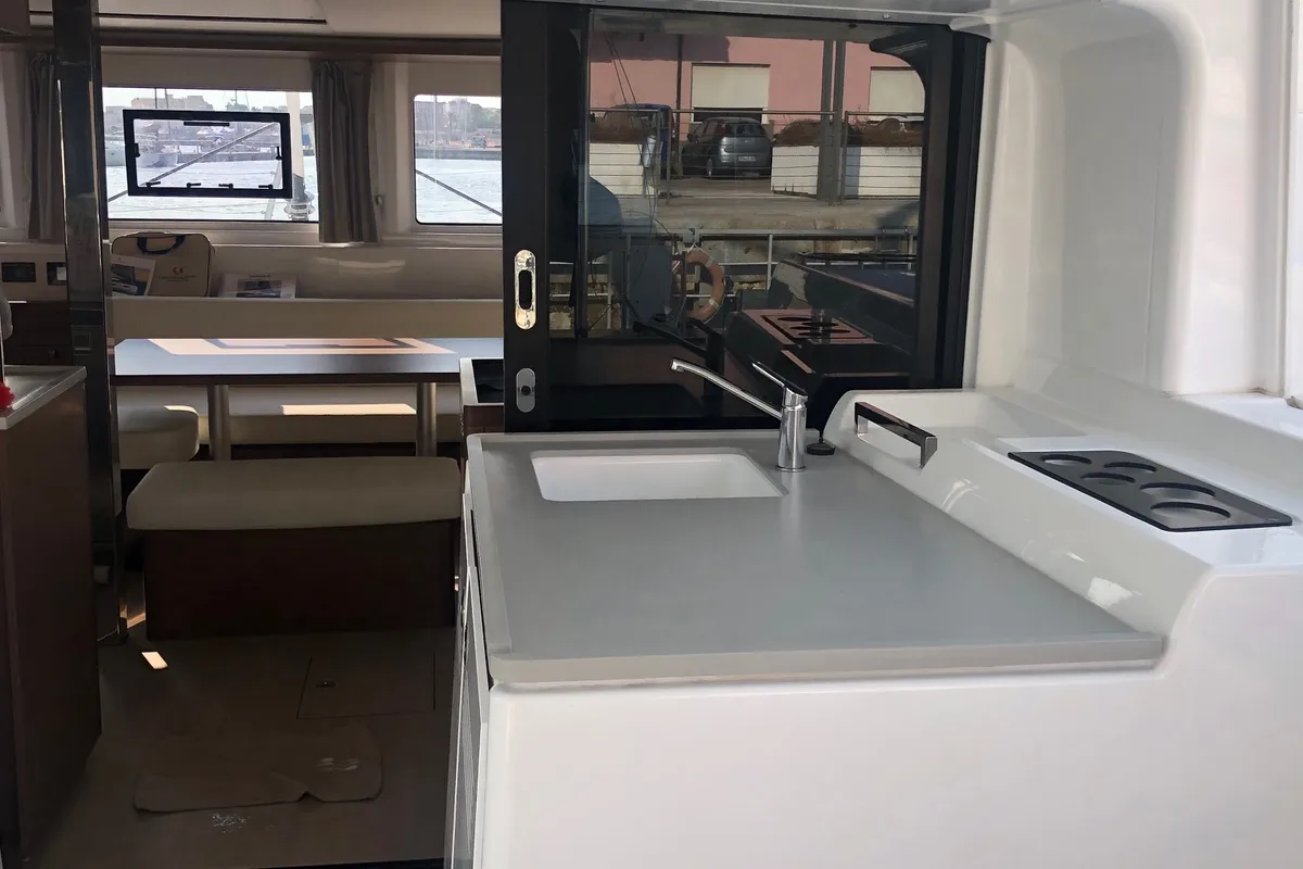 Galley of Terra Sarda, a Lagoon 46 catamaran at Cagliari, Italy