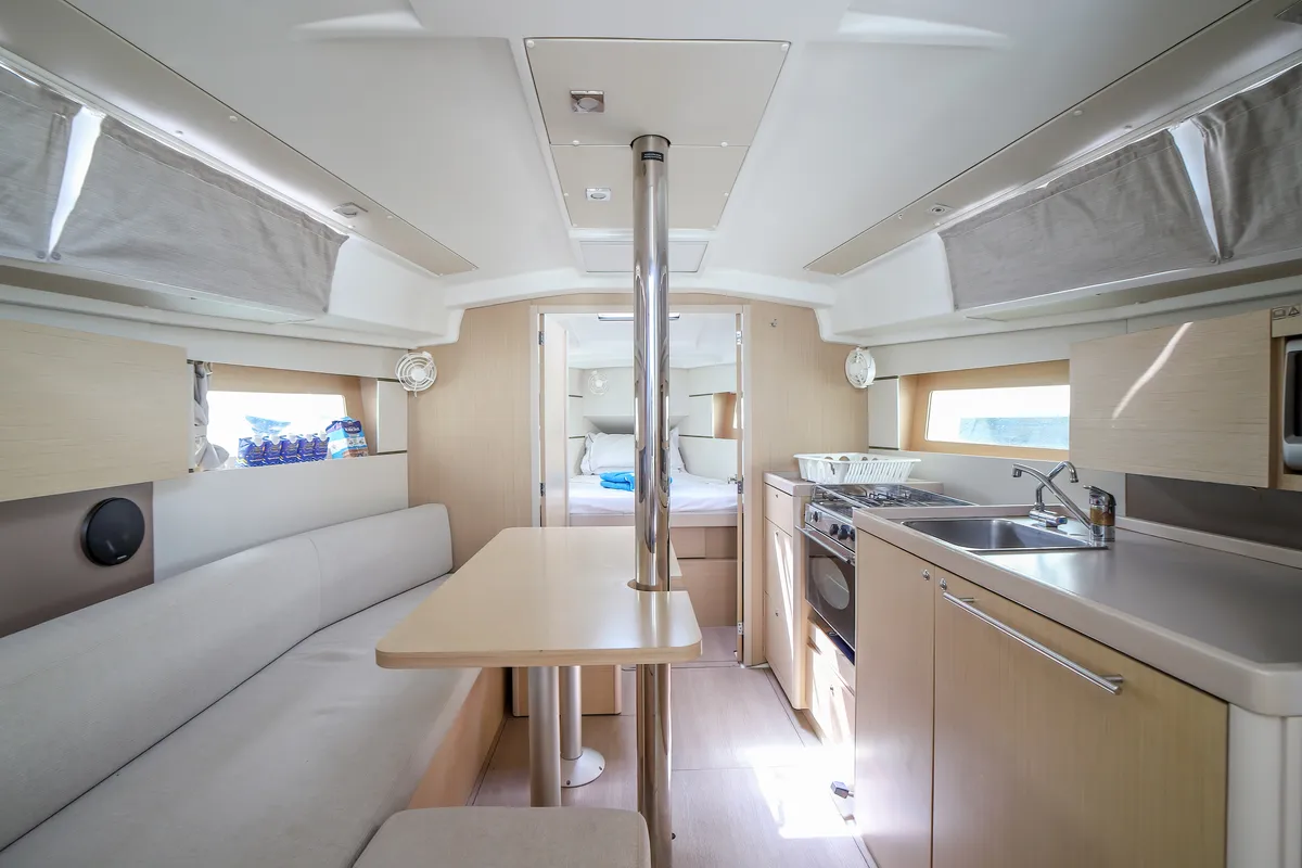 Salon of Il Moro di Lamezia - Standard line, a Beneteau Oceanis 35.1 sailboat at Olbia, Italy