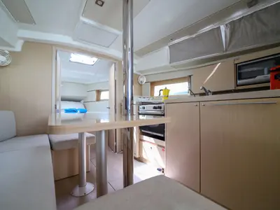 Salon of Il Moro di Lamezia - Standard line, a Beneteau Oceanis 35.1 sailboat at Olbia, Italy