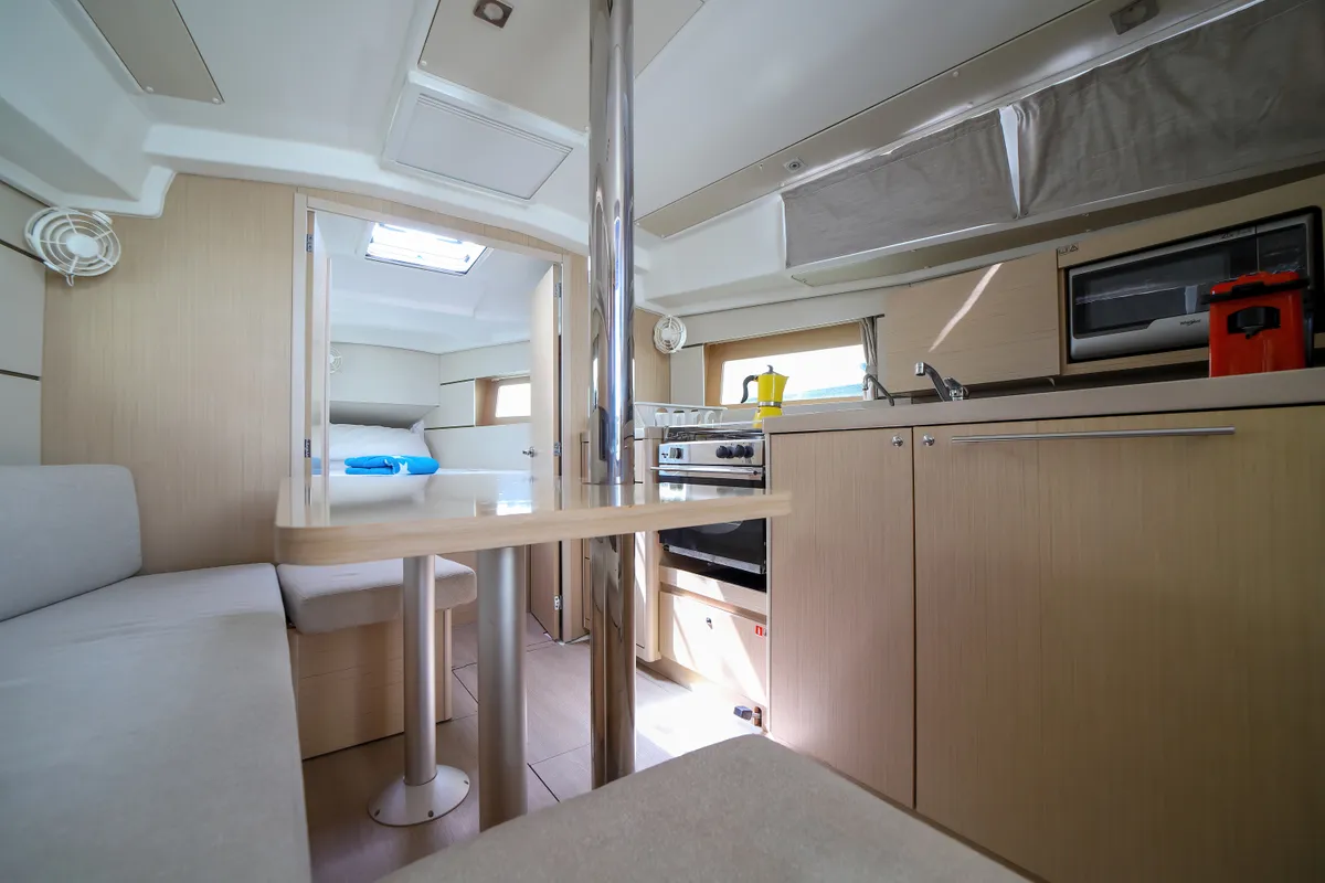 Salon of Il Moro di Lamezia - Standard line, a Beneteau Oceanis 35.1 sailboat at Olbia, Italy