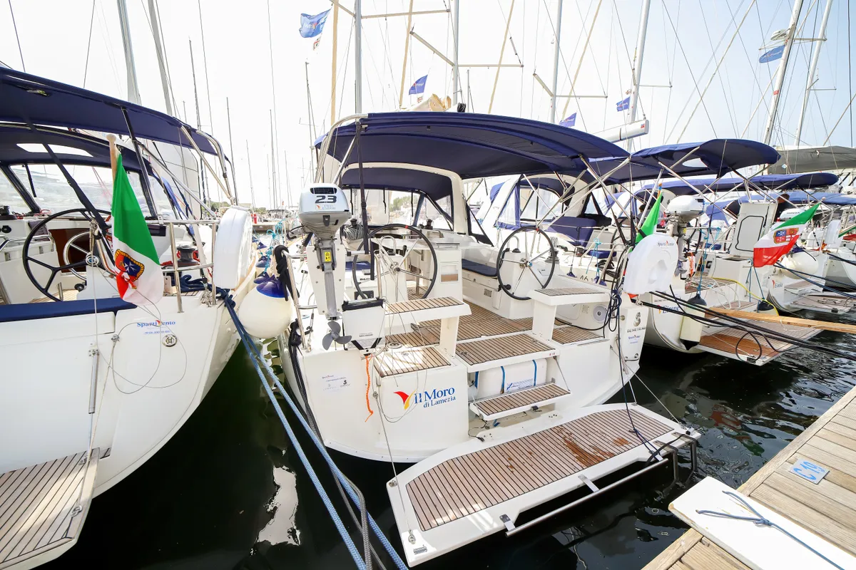 Exterior view of Il Moro di Lamezia - Standard line, a Beneteau Oceanis 35.1 sailboat at Olbia, Italy