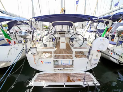 Cockpit of Il Moro di Lamezia - Standard line, a Beneteau Oceanis 35.1 sailboat at Olbia, Italy