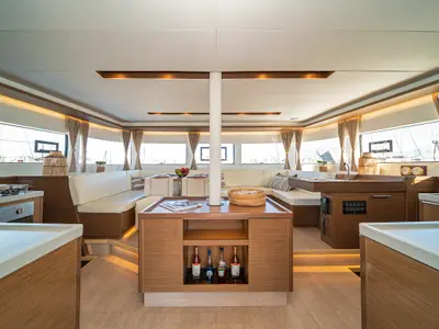 Galley of Spiros, a Lagoon 50 catamaran at Athens, Greece