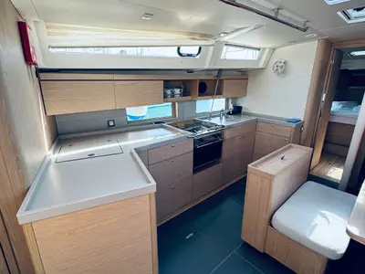 Galley of ARYA, a Beneteau Oceanis 46.1 sailboat at Novi Vinodolski, Croatia