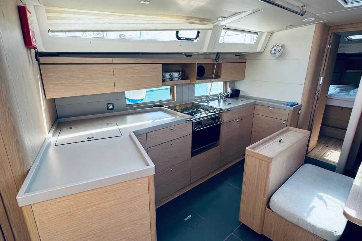 Galley of ARYA, a Beneteau Oceanis 46.1 sailboat at Novi Vinodolski, Croatia