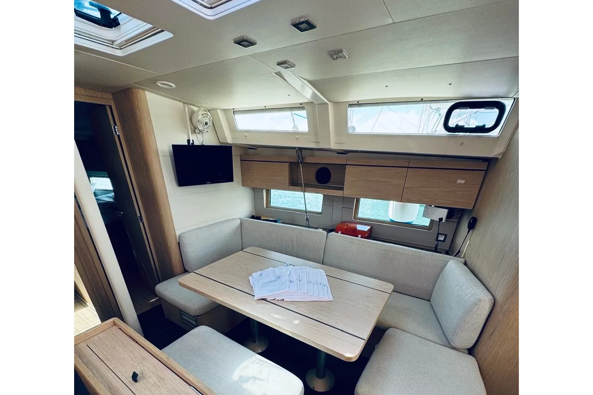 Salon of ARYA, a Beneteau Oceanis 46.1 sailboat at Novi Vinodolski, Croatia