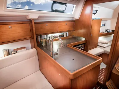 Galley of Bavaria Cruiser 34, a sailboat at Mai Khao, Thailand