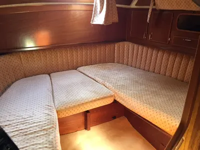 Cabin on Libertas, a Amel Supermaramu sailboat at Piombino, Italy
