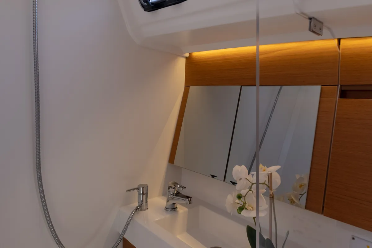Galley of Sammy, a Jeanneau Sun Odyssey 410 sailboat at Municipal Unit of Lefkada, Greece