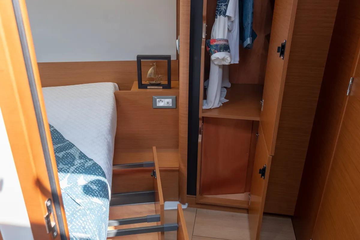 Cabin on Sammy, a Jeanneau Sun Odyssey 410 sailboat at Municipal Unit of Lefkada, Greece