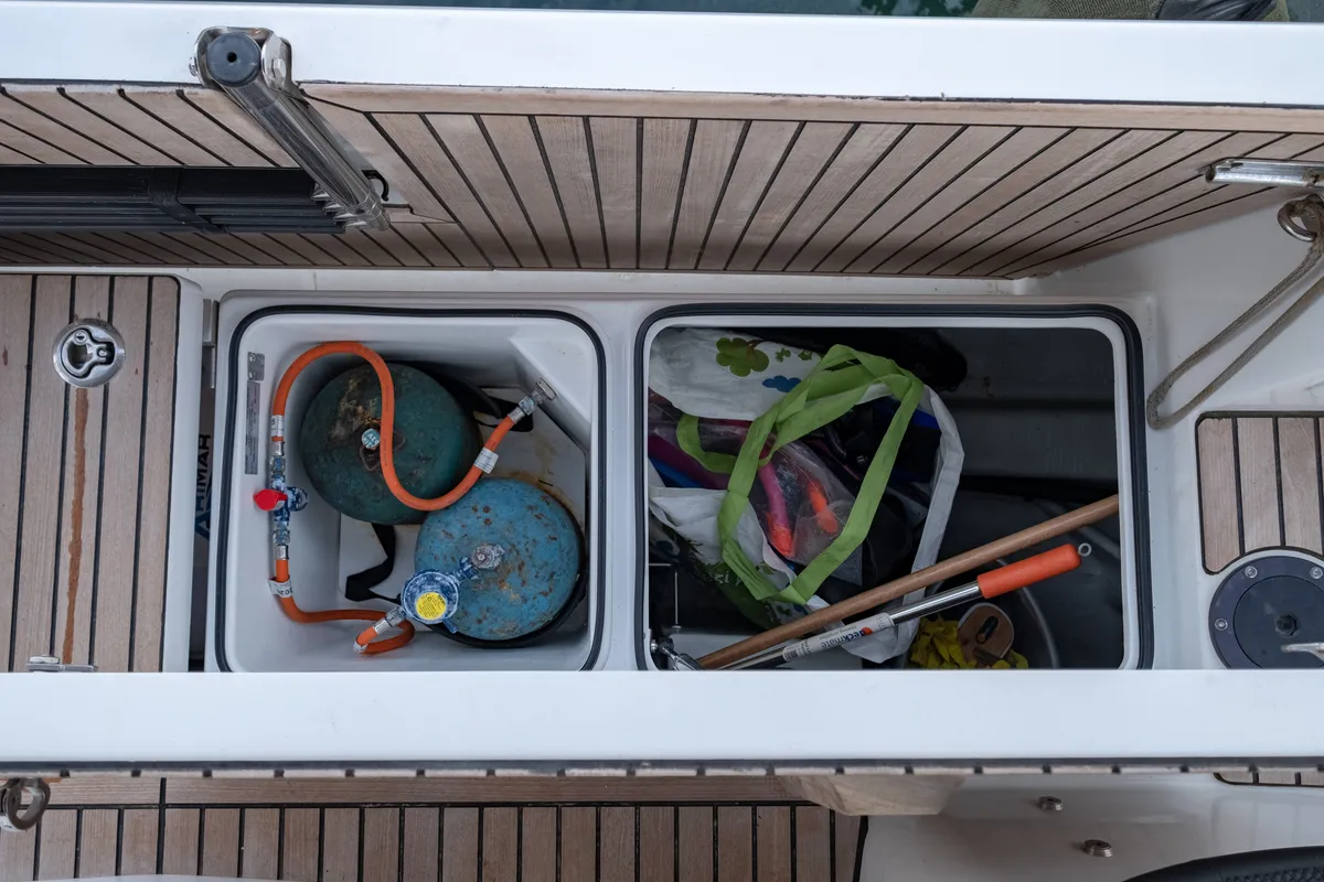 Head on Sammy, a Jeanneau Sun Odyssey 410 sailboat at Municipal Unit of Lefkada, Greece