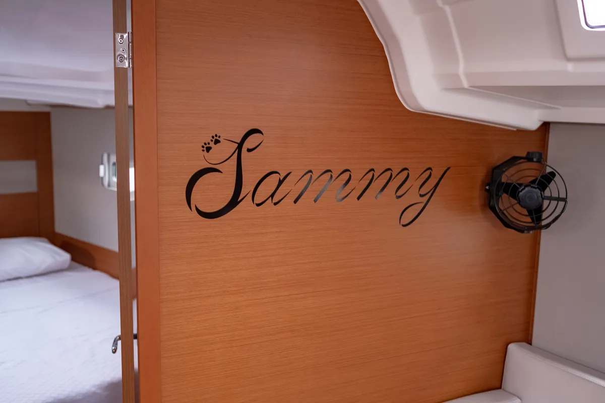 Cabin on Sammy, a Jeanneau Sun Odyssey 410 sailboat at Municipal Unit of Lefkada, Greece