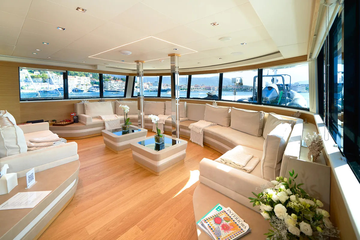Salon of ARGO, a Gulet Luxury Motor Yacht motor yacht at Split, Croatia