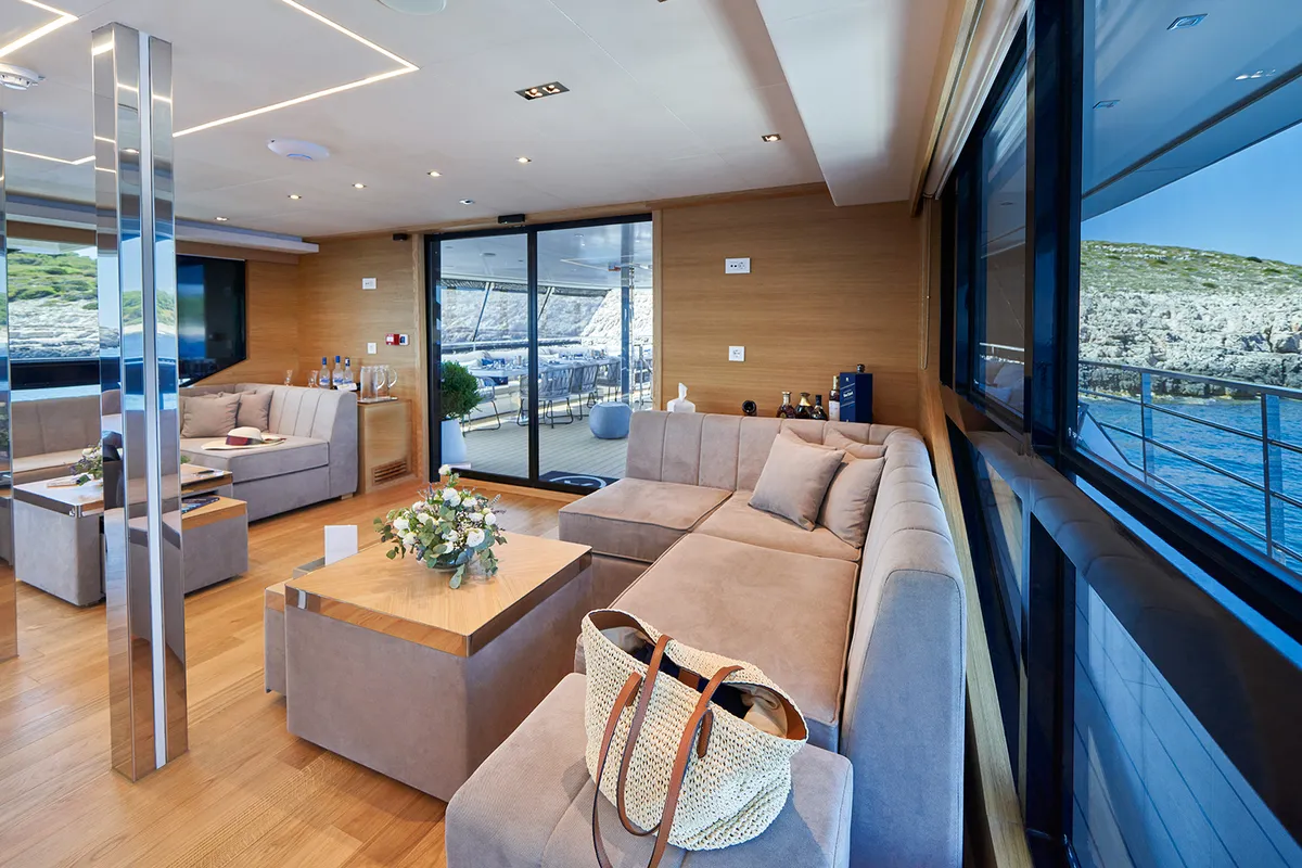 Salon of ARGO, a Gulet Luxury Motor Yacht motor yacht at Split, Croatia