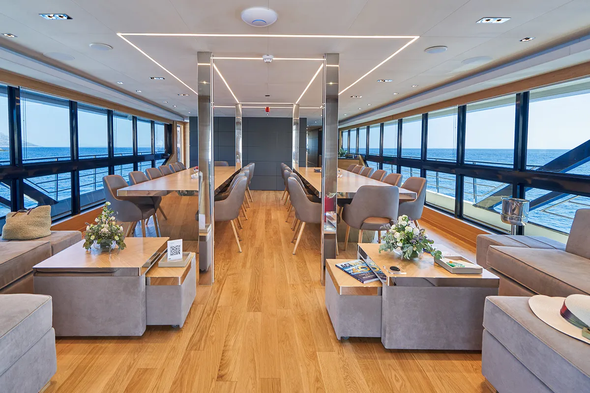 Salon of ARGO, a Gulet Luxury Motor Yacht motor yacht at Split, Croatia
