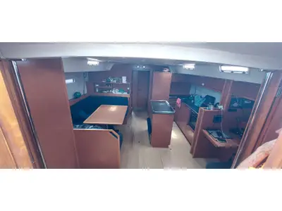 Salon of Little Secret, a Bavaria 55 Cruiser sailboat at Athens, Greece