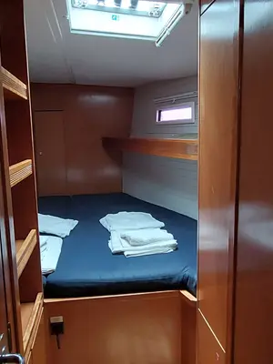 Cabin on Little Secret, a Bavaria 55 Cruiser sailboat at Athens, Greece