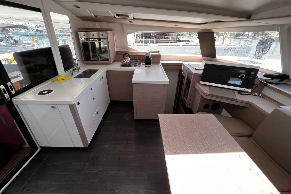 Galley of Elite, a Fountaine Pajot Astréa 42 catamaran at Općina Sukošan, Croatia