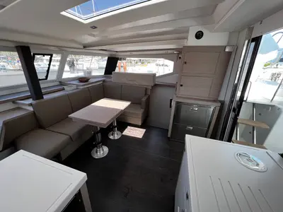 Salon of Elite, a Fountaine Pajot Astréa 42 catamaran at Općina Sukošan, Croatia