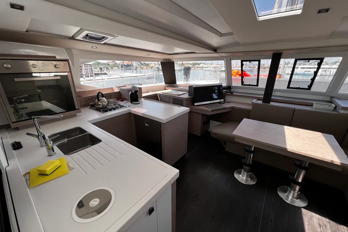 Galley of Elite, a Fountaine Pajot Astréa 42 catamaran at Općina Sukošan, Croatia