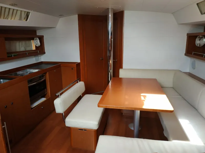 Salon of Aleph, a Beneteau Oceanis 45 sailboat at Procida, Italy
