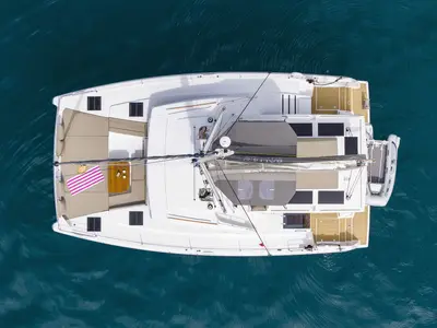 Exterior view of Azuréa, a Bali 4.6 catamaran at Grad Kaštela, Croatia