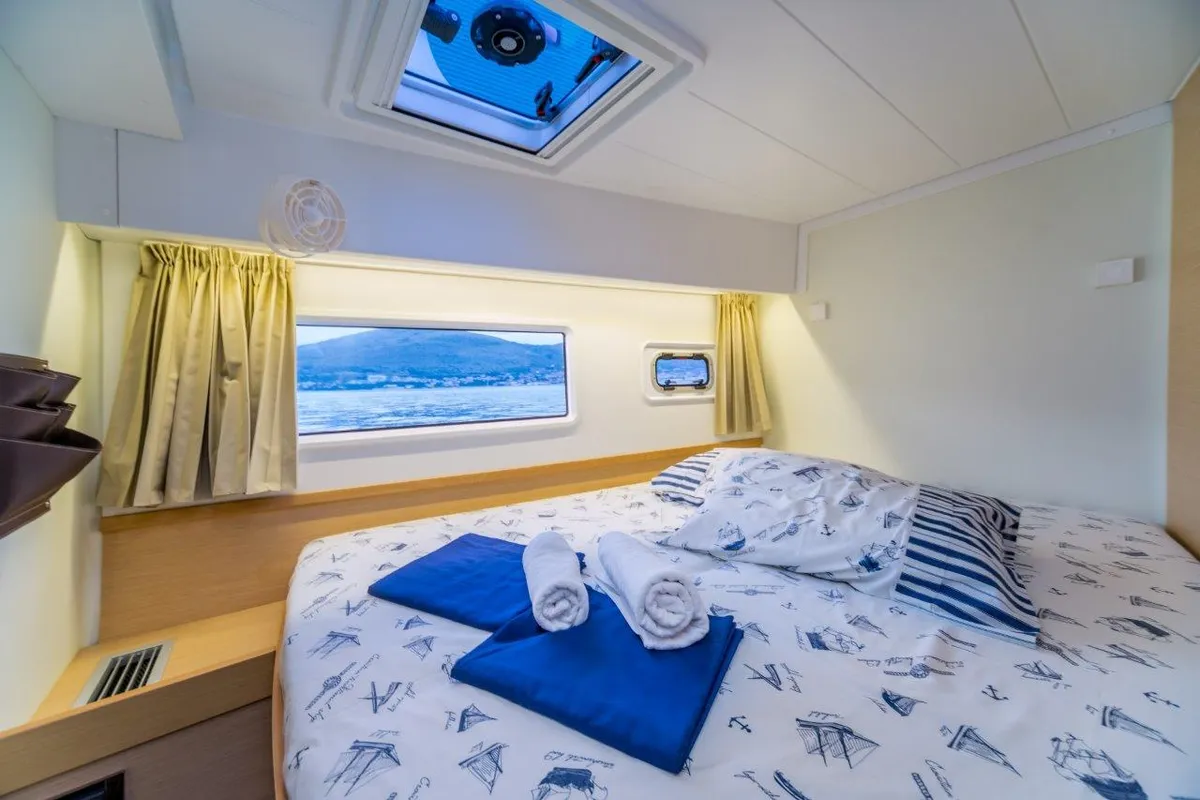 Cabin on LEGGIERO, a Lagoon 42 catamaran at Općina Rogoznica, Croatia