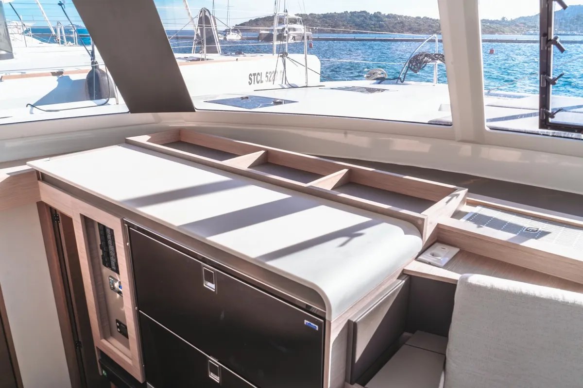 Blue Mandarin, a Fountaine Pajot Tanna 47 catamaran at Olbia, Italy
